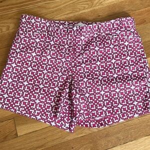 laundry by Shelli Segal pink and white flat pocket khaki shorts size 6